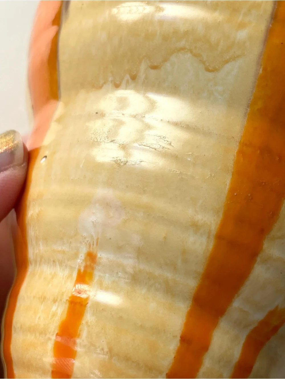 Vintage Shelley pottery Harmony drip style vase Moderne orange yellow brown